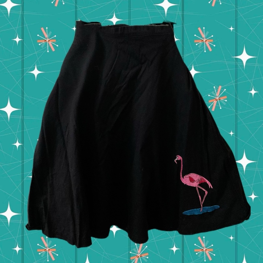 Palm Springs Pin Up Flamingo Poodle Skirt